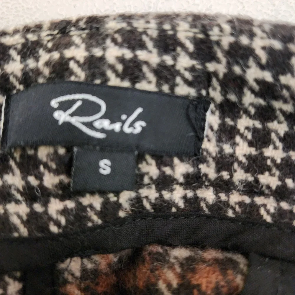 Rails‎ Skirt Prim Mixed Mini Check Brown Black Houndstooth Tweed Academia Small